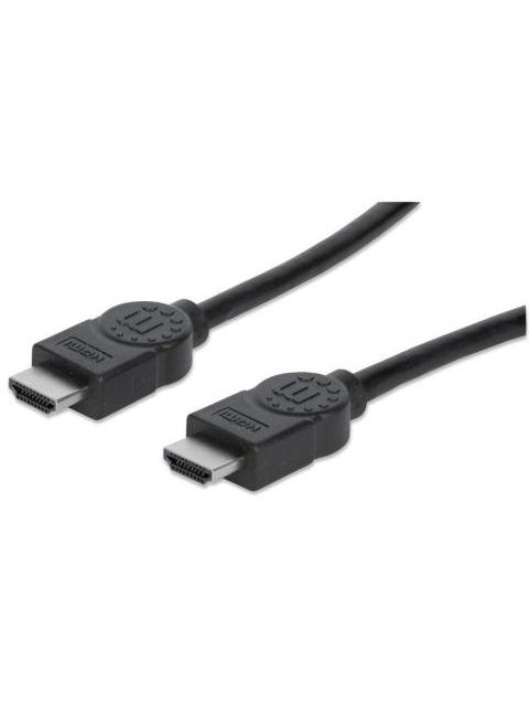 MANHATTAN CABLE HDMI DE ALTA VELOCIDAD BLINDADO HDMI MACHO - HDMI MACHO 4K 30HZ 3D 15 METROS NEGRO