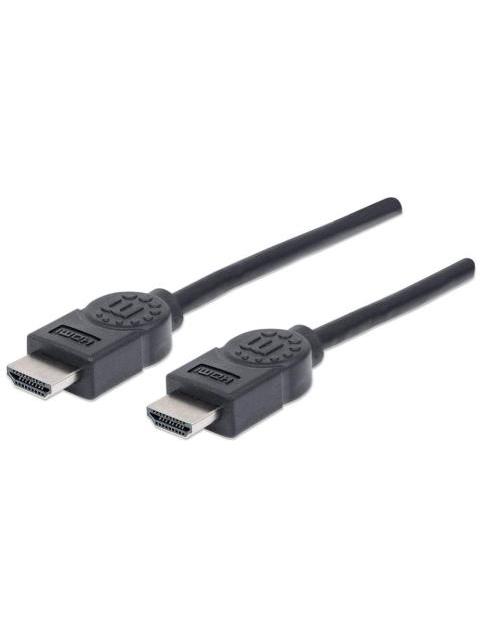 MANHATTAN CABLE HDMI DE ALTA VELOCIDAD HDMI MACHO - HDMI MACHO 4K 30HZ 3D 1.8 METROS NEGRO