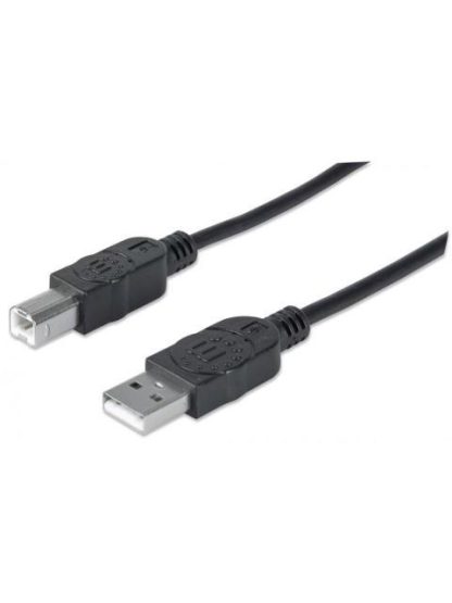 MANHATTAN CABLE PARA DISPOSITIVOS USB DE ALTA VELOCIDAD USB 2.0 A MACHO - USB 2.0 B MACHO 3 METROS NEGRO