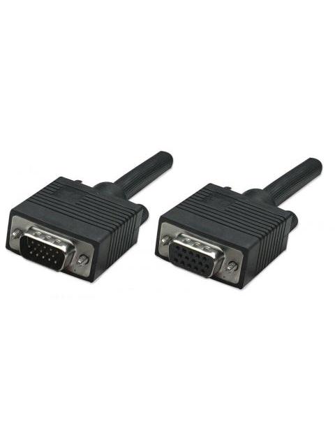 MANHATTAN CABLE PARA MONITOR SVGA 8MM HD15 MACHO - HD15 HEMBRA 1.8 METROS NEGRO