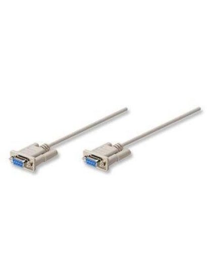 MANHATTAN CABLE SERIAL DE MODEM NULO DB9 HEMBRA - DB9 HEMBRA 1.8 METROS GRIS
