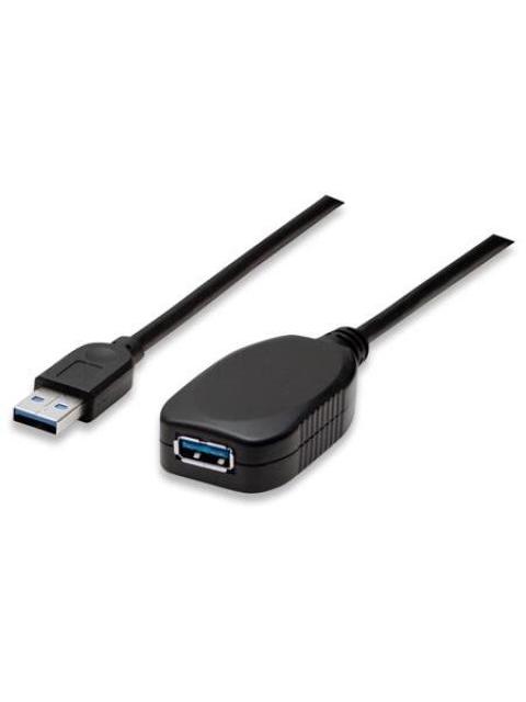 MANHATTAN CABLE USB 3.0 A MACHO - USB 3.0 A HEMBRA 5 METROS NEGRO