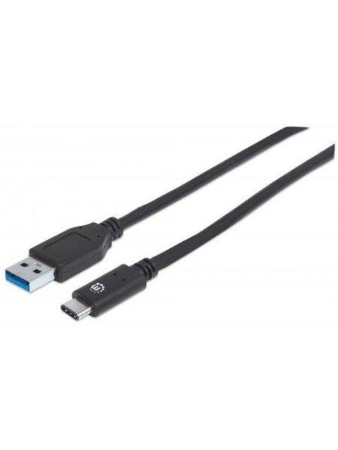 MANHATTAN CABLE USB 3.0 C MACHO - USB 3.0 A MACHO 1 METRO NEGRO