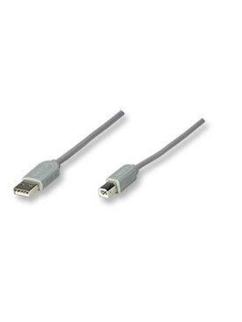 MANHATTAN CABLE USB A MACHO - USB B MACHO 1.8 METROS GRIS