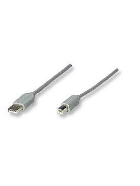 MANHATTAN CABLE USB A MACHO - USB B MACHO 4.5 METROS GRIS