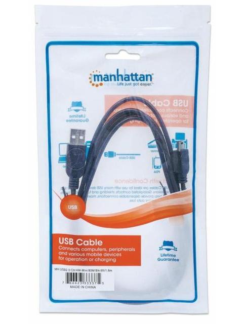 MANHATTAN CABLE USB A MACHO - USB MINI B MACHO 1.8 METROS NEGRO - Image 6
