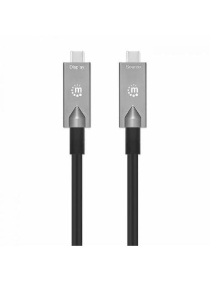 MANHATTAN CABLE USB C MACHO - USB C MACHO 10 METROS GRIS-NEGRO - Image 3