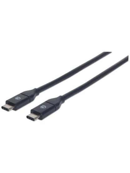 MANHATTAN CABLE USB C MACHO - USB C MACHO 50CM NEGRO