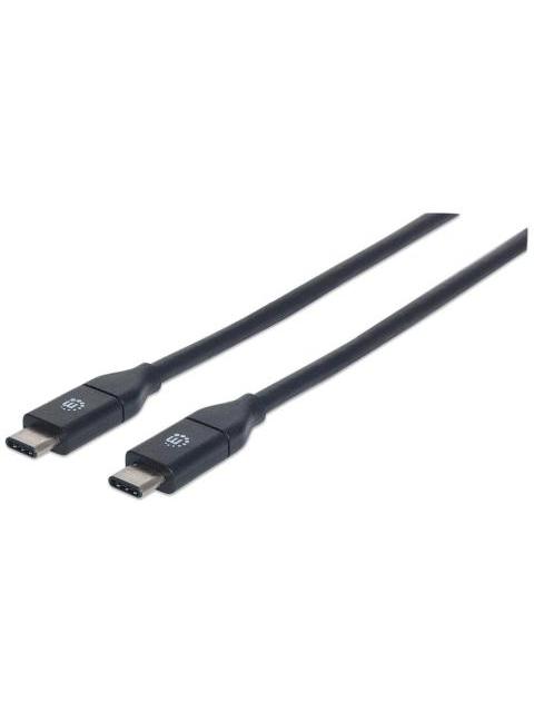 MANHATTAN CABLE USB C MACHO - USB C MACHO 50CM NEGRO