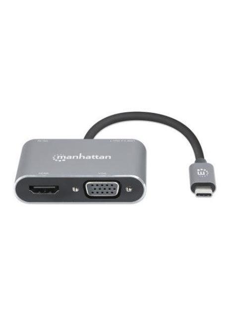 MANHATTAN DOCKING STATION 130691 USB C 1X USB 1X USB C PD 1X HDMI 1X VGA GRIS - Image 3