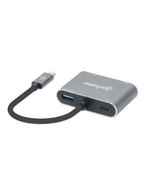 MANHATTAN DOCKING STATION 130691 USB C 1X USB 1X USB C PD 1X HDMI 1X VGA GRIS - Image 5