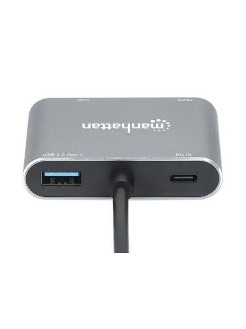 MANHATTAN DOCKING STATION 130691 USB C 1X USB 1X USB C PD 1X HDMI 1X VGA GRIS - Image 6