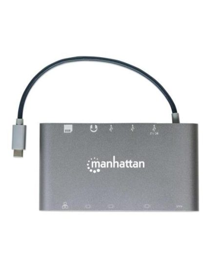 MANHATTAN DOCKING STATION 152808 USB C 3X USB 3.0 1X USB C 1X HDMI 1X VGA PLATA - Image 7