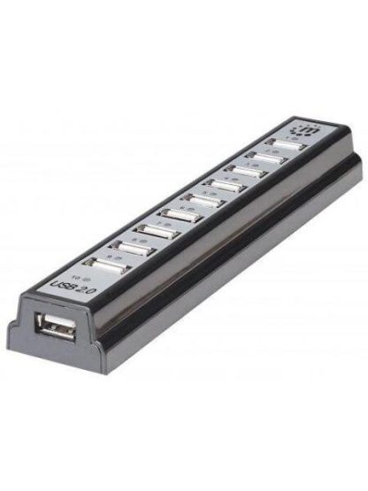MANHATTAN HUB DE ESCRITORIO HI-SPEED USB 2.0 DE 10 PUERTOS 480 MBIT-S CON FUENTE