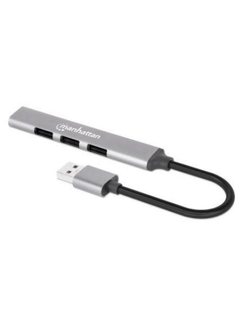 MANHATTAN HUB USB A 3.2 DE 3 PUERTOS 5000 MBIT-S GRIS