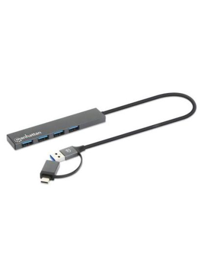MANHATTAN HUB USB C-A - 4X USB A 3.2 GRIS - Image 2