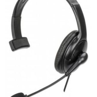 MANHATTAN MONOAURAL CON MICROFONO 180849 ALAMBRICO USB-A NEGRO