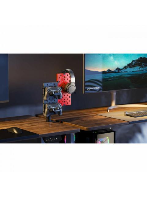 MANHATTAN SOPORTE PARA ESCRITORIO CON TABLERO ORGANIZADOR HASTA 1.5KG NEGRO-ROJO - Image 8
