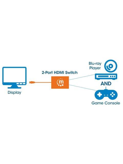 MANHATTAN SWITCH HDMI 1.3 DE 2 PUERTOS 2X HDMI HEMBRA - 1X HDMI MACHO NEGRO - Image 7