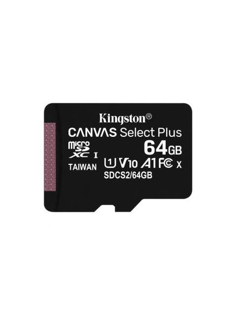 MEMORIA FLASH KINGSTON CANVAS SELECT PLUS 64GB MICROSDXC UHS-I CLASE 10 CON ADAPTADOR