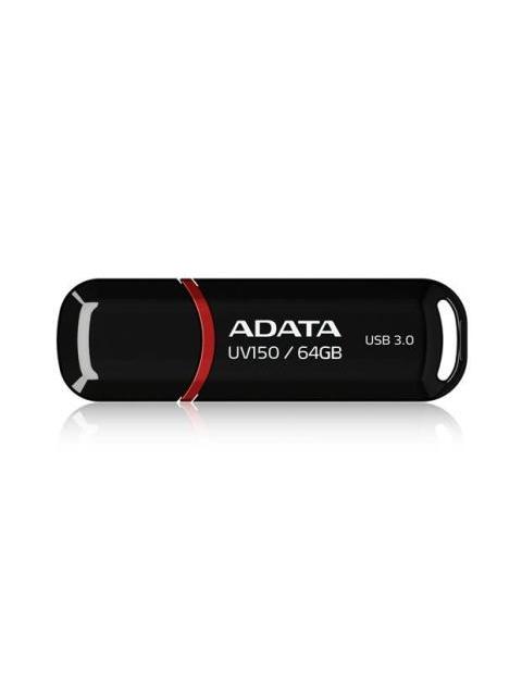 MEMORIA USB ADATA UV150 NEGRO 64 GB USB 3.2 (RETROCOMPATIBLE CON 3.0 Y 2.0) 100 MB-S