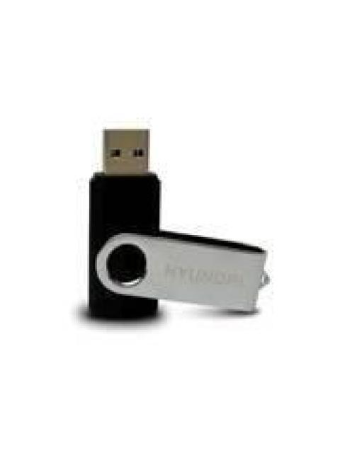 MEMORIA USB HYUNDAI CAPACIDAD DE 8GB U2BKP-8G-NEW CUERPO PLASTICO-METAL. NEGRO-PLATA
