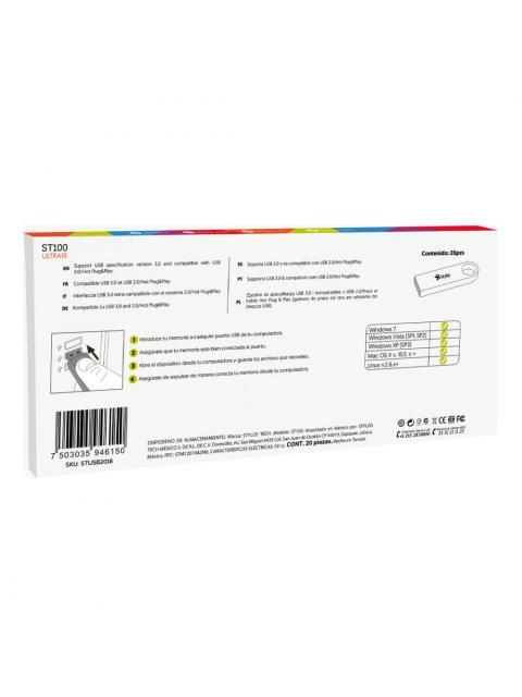 MEMORIA USB STYLOS ST100 16GB USB 2.0 PLATA 20 PIEZAS - Image 5