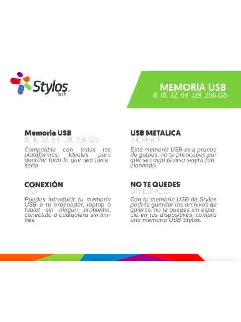 MEMORIA USB STYLOS ST100 256GB USB 2.0 PLATA - Image 6