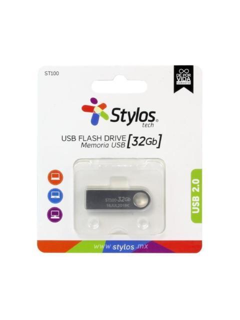 MEMORIA USB STYLOS ST100 32GB USB 2.0 PLATA