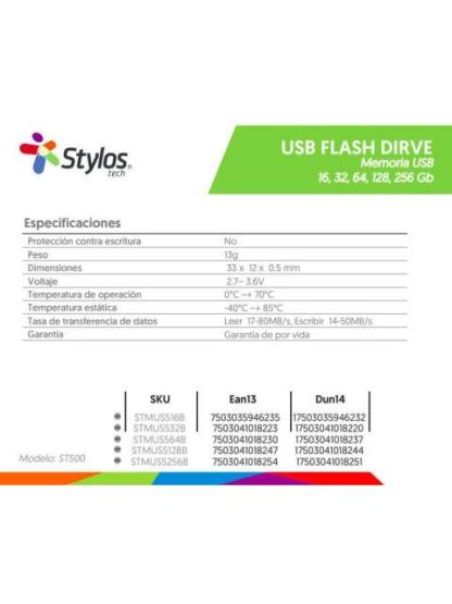 MEMORIA USB STYLOS ST500 256GB USB 2.0 PLATA - Image 8