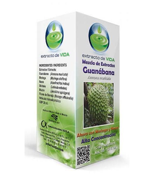 MEZCLA DE EXTRACTOS GUANABANA 30ML. AHORA CON MORINGA Y NE COMERCIALIZADORA XOTLA