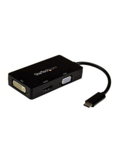 STARTECH  ADAPTADOR MULTIPUERTOS USB-C MACHO - HDMI-DVI-VGA HEMBRA NEGRO - Image 2