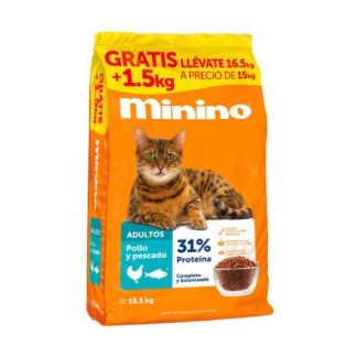 MININO ALIMENTO PARA GATO BULTO 15KG MAS 10% GRATIS
