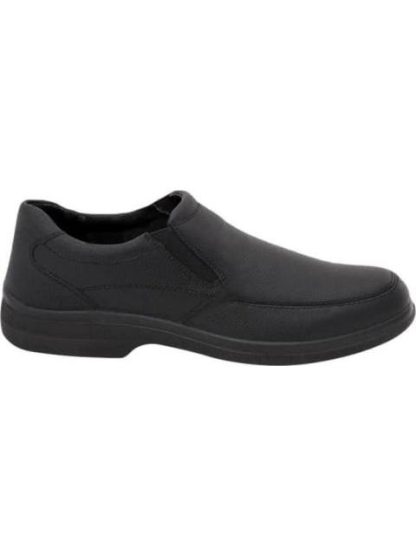 MOCASIN DE PIEL CON ELASTICO NEGRO FLEXI
