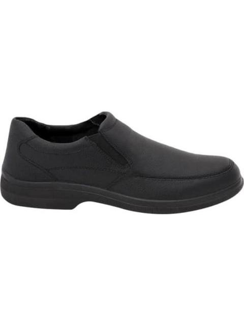 MOCASIN DE PIEL CON ELASTICO NEGRO FLEXI