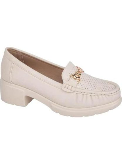MOCASIN TACON BAJO BEIGE/HUESO SHOSH - Image 2