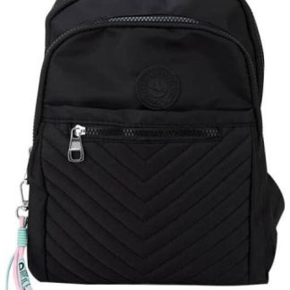 MOCHILA CAPITONADA CON LLAVERO NEGRO HOLLY LAND