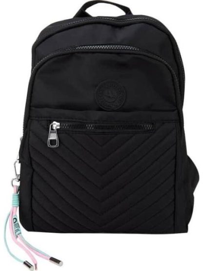 MOCHILA CAPITONADA CON LLAVERO NEGRO HOLLY LAND