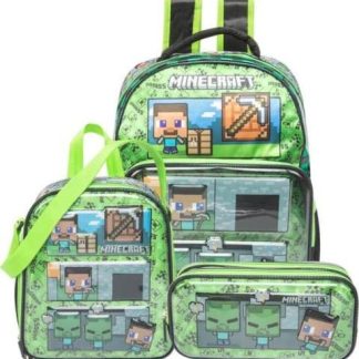MOCHILA ESCOLAR INFANTIL NEGRO MINECRAFT