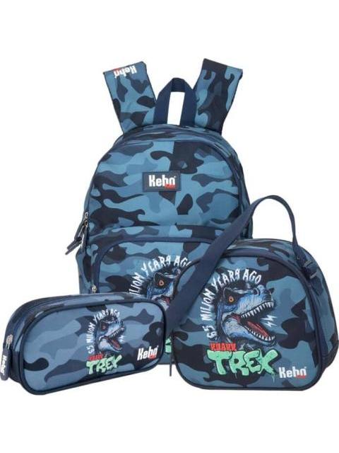 MOCHILA SET 3 PZAS KIT COMPLETO            MO AZUL KEBO KIDS