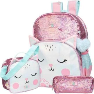 MOCHILA SET 3 PZAS ROSA CUTIE ZOO