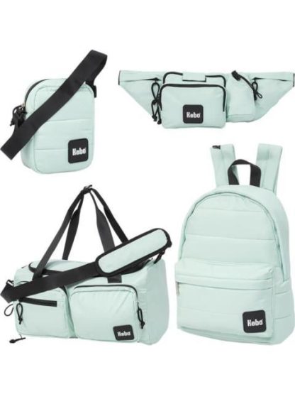 MOCHILA SET 4 PZAS AZUL MENTA KEBO
