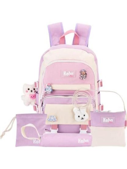 MOCHILA SET 5 PZAS LILA KEBO KIDS
