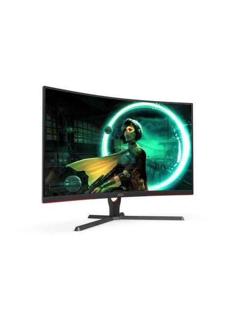 MONITOR GAMER CURVO AOC C32G3E LED 31.5 1920X1080 FULL HD FREESYNC 165HZ HDMI-DISPLAYPORT NEGRO-ROJO - Image 3