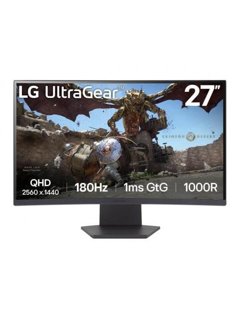 MONITOR GAMER CURVO LG 27GS60QC-B LCD 27 2560X1440 QUAD HD FREESYNC 180HZ HDMI-DISPLAYPORT NEGRO