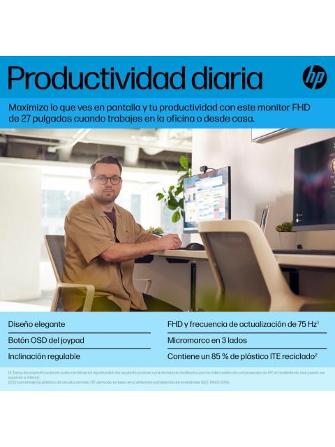 MONITOR HP P27H G5 LCD 27 1920X1080 FULL HD 75HZ HDMI-DISPLAYPORT BOCINAS INTEGRADAS NEGRO - Image 3