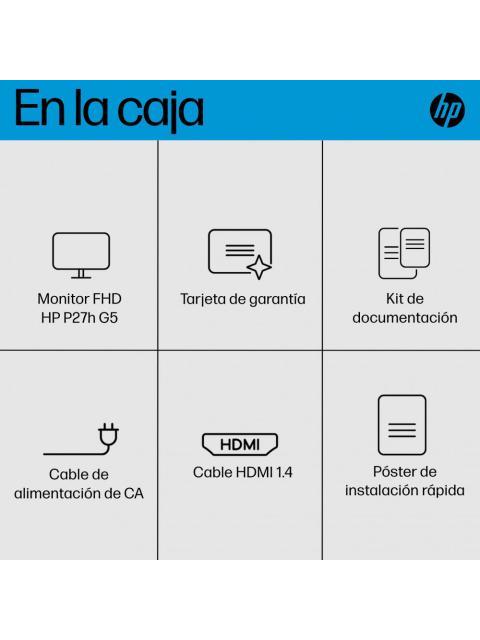 MONITOR HP P27H G5 LCD 27 1920X1080 FULL HD 75HZ HDMI-DISPLAYPORT BOCINAS INTEGRADAS NEGRO - Image 5