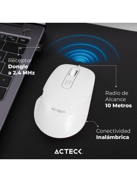 MOUSE ACTECK OPTIMIZE FLOW MI480 INALAMBRICO OPTICO 1.600DPI RF INALAMBRICO BLANCO - Image 3