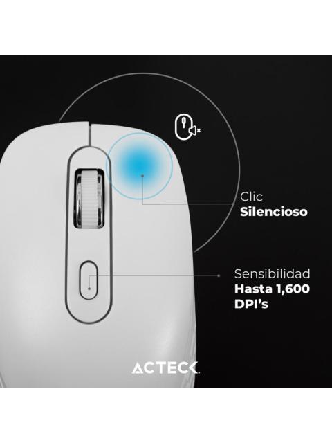 MOUSE ACTECK OPTIMIZE FLOW MI480 INALAMBRICO OPTICO 1.600DPI RF INALAMBRICO BLANCO - Image 4