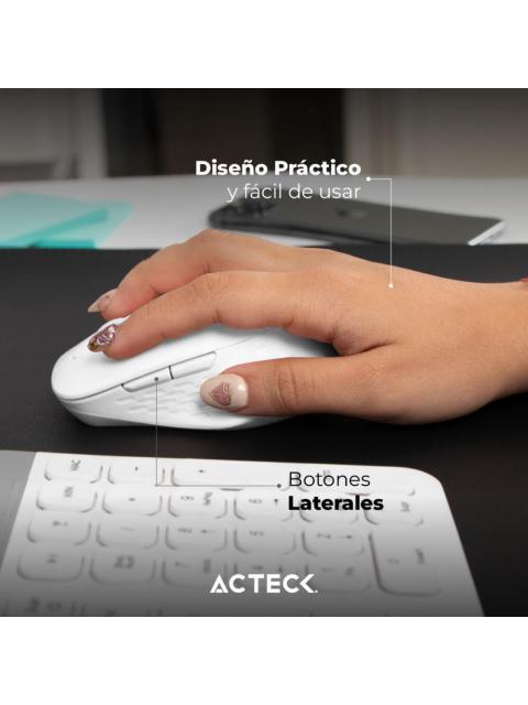 MOUSE ACTECK OPTIMIZE FLOW MI480 INALAMBRICO OPTICO 1.600DPI RF INALAMBRICO BLANCO - Image 5